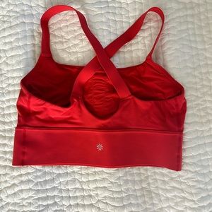 Athleta warrior long line bra - soft red